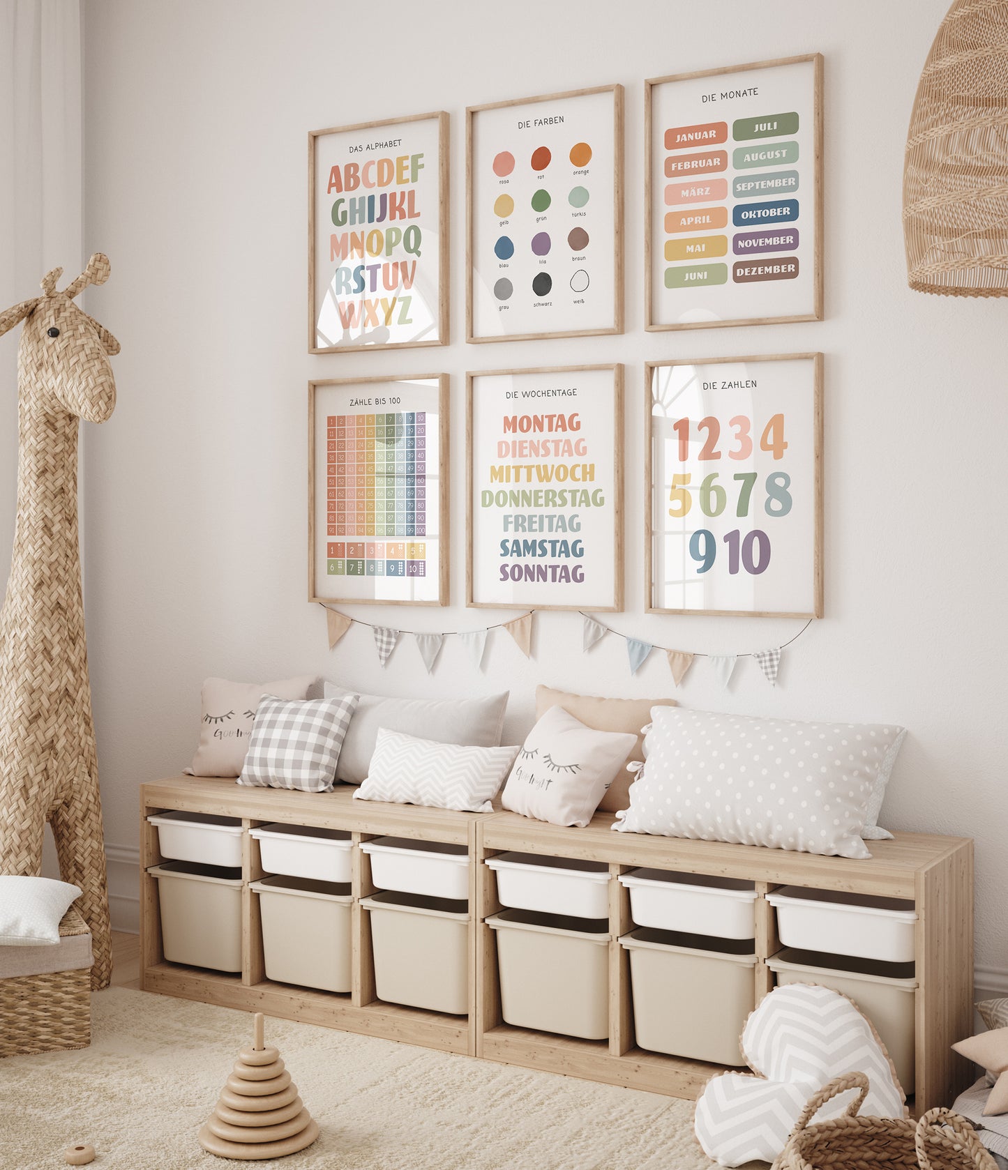 Poster Buntes Alphabet Lernposter fürs Kinderzimmer