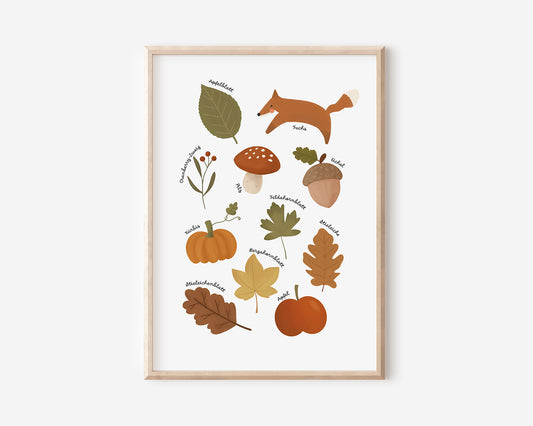 Poster Herbst Montessori in A4 und A3