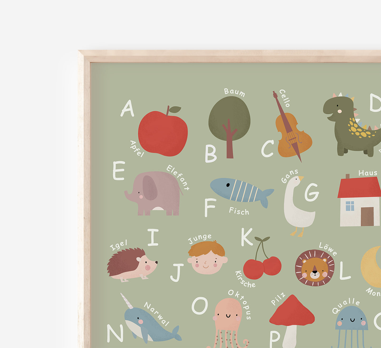 Poster mit dem Alphabet für Kinderzimmer