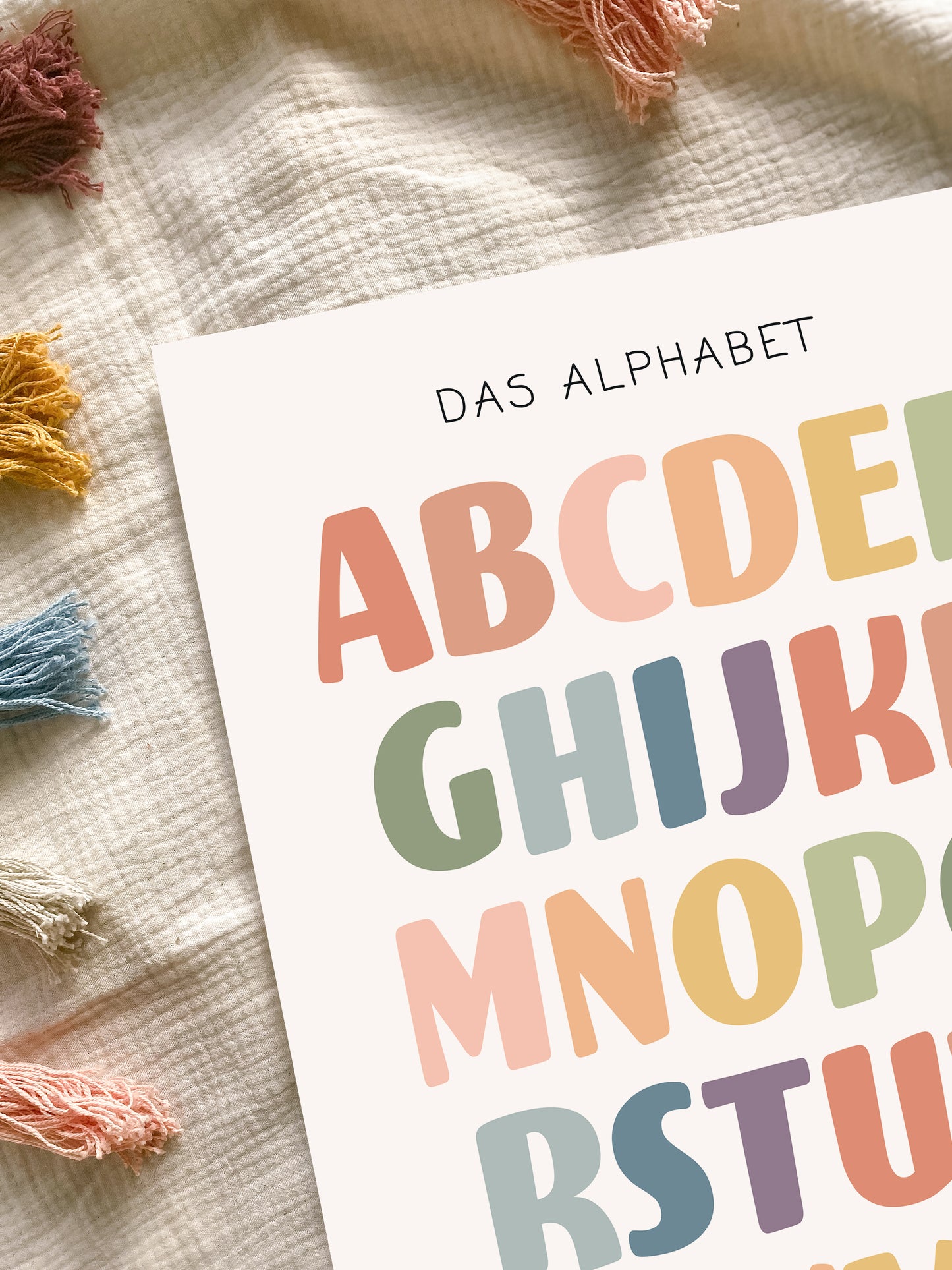 Poster Buntes Alphabet Lernposter fürs Kinderzimmer