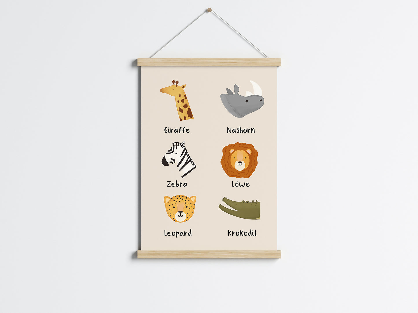 Safari Tiere Poster Kinder