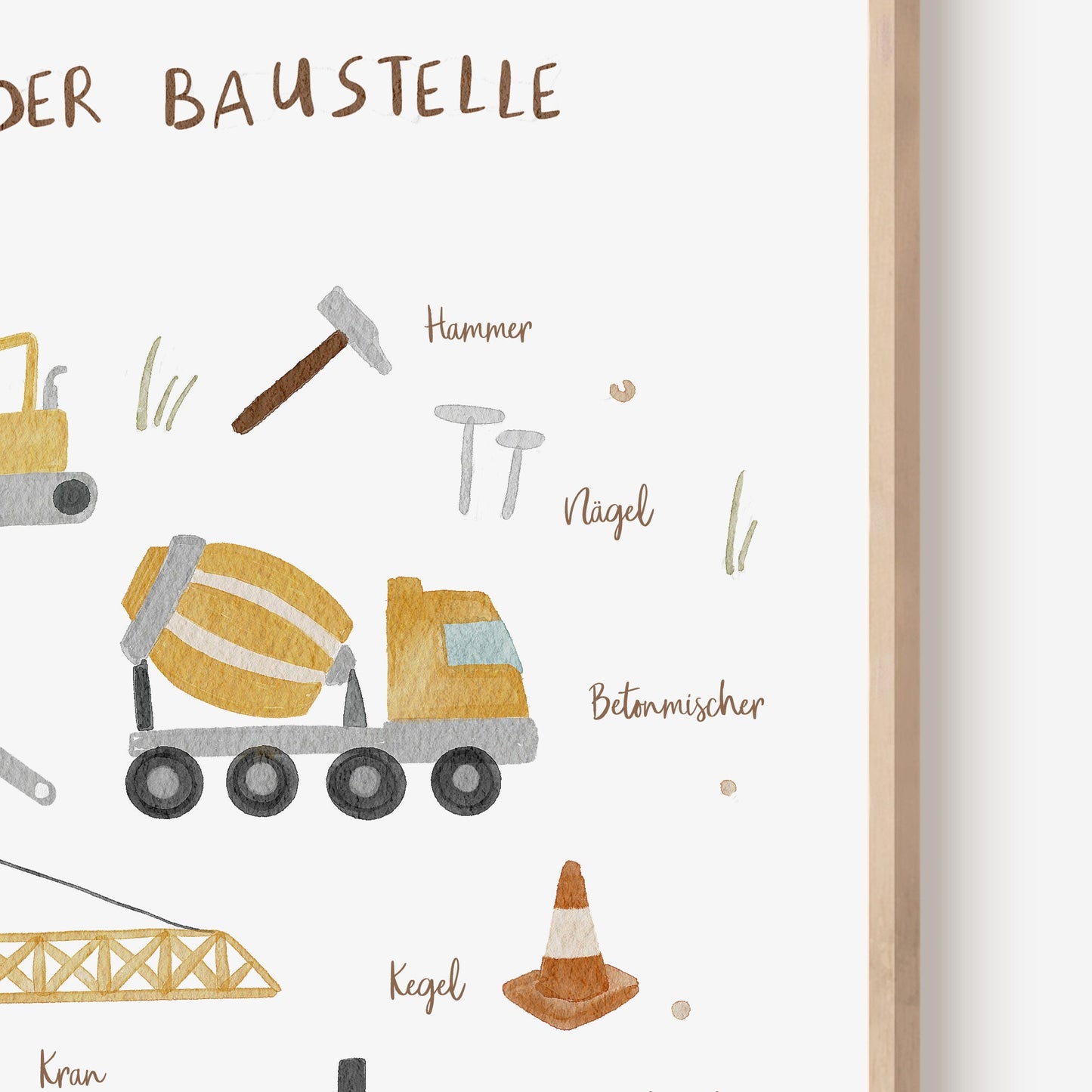 Poster für das Kinderzimmer "Auf der Baustelle"