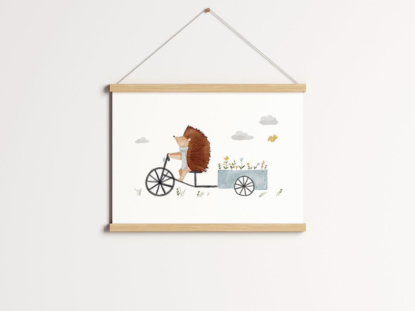 Poster "Igel auf dem Fahrrad"