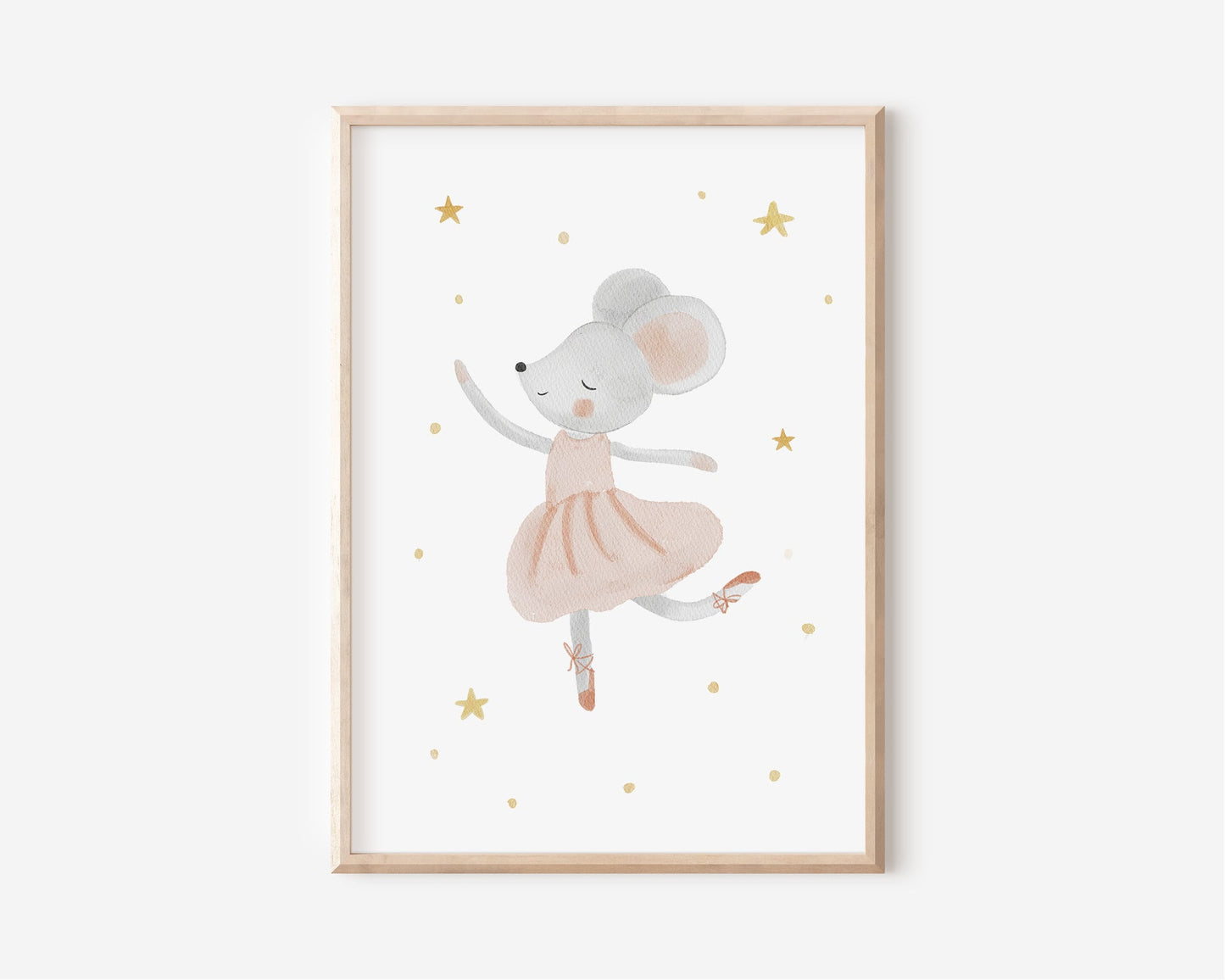 Poster mit Maus Ballerina