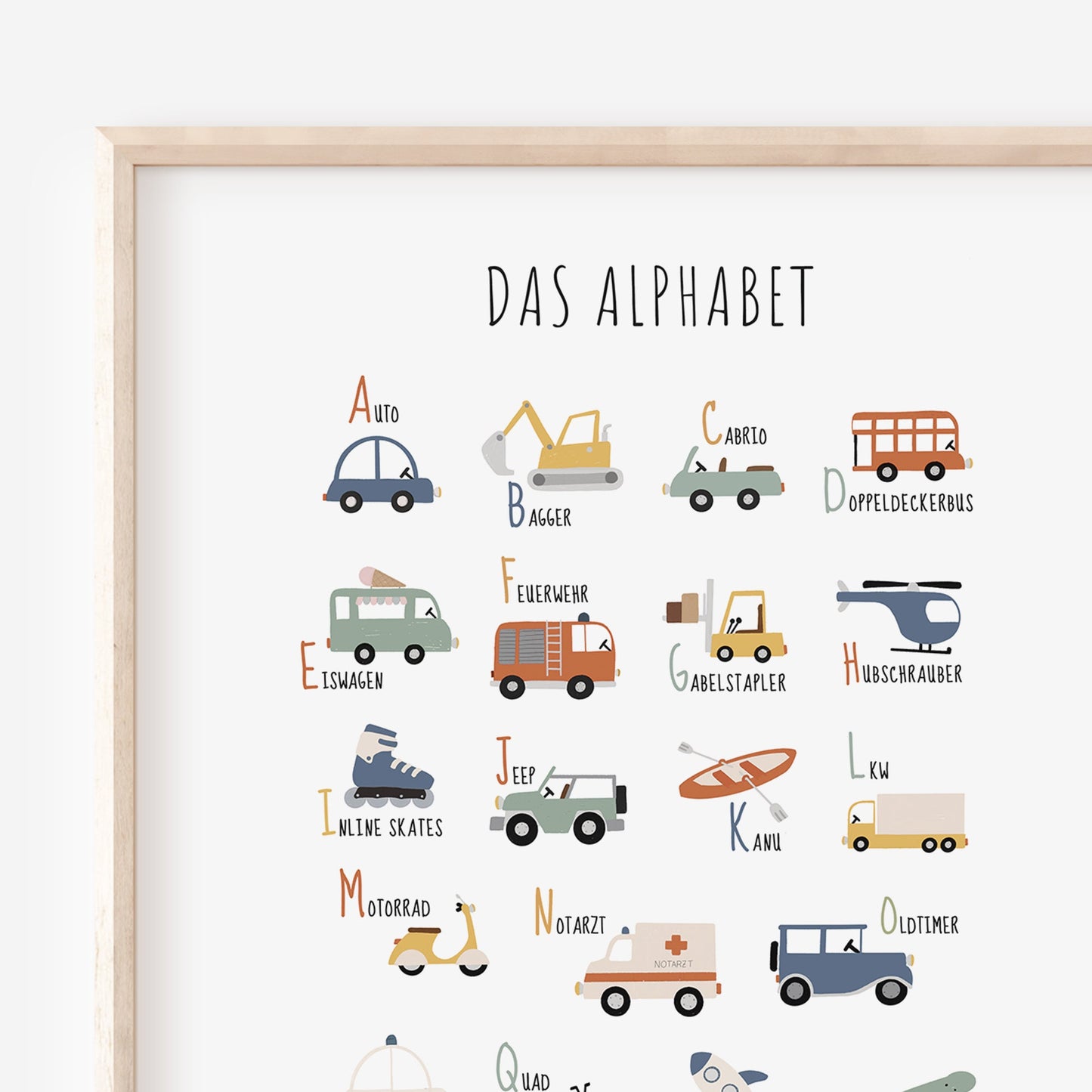 Fahrzeuge ABC Poster