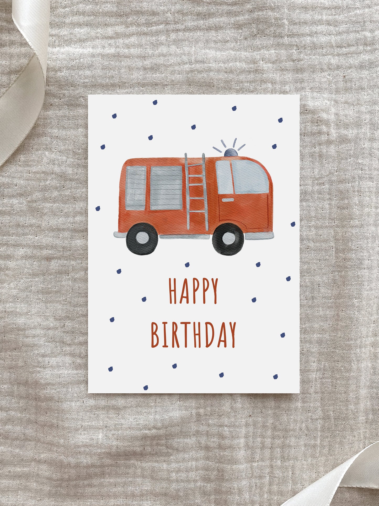 Postkarte Happy Birthday A6 Feuerwehr