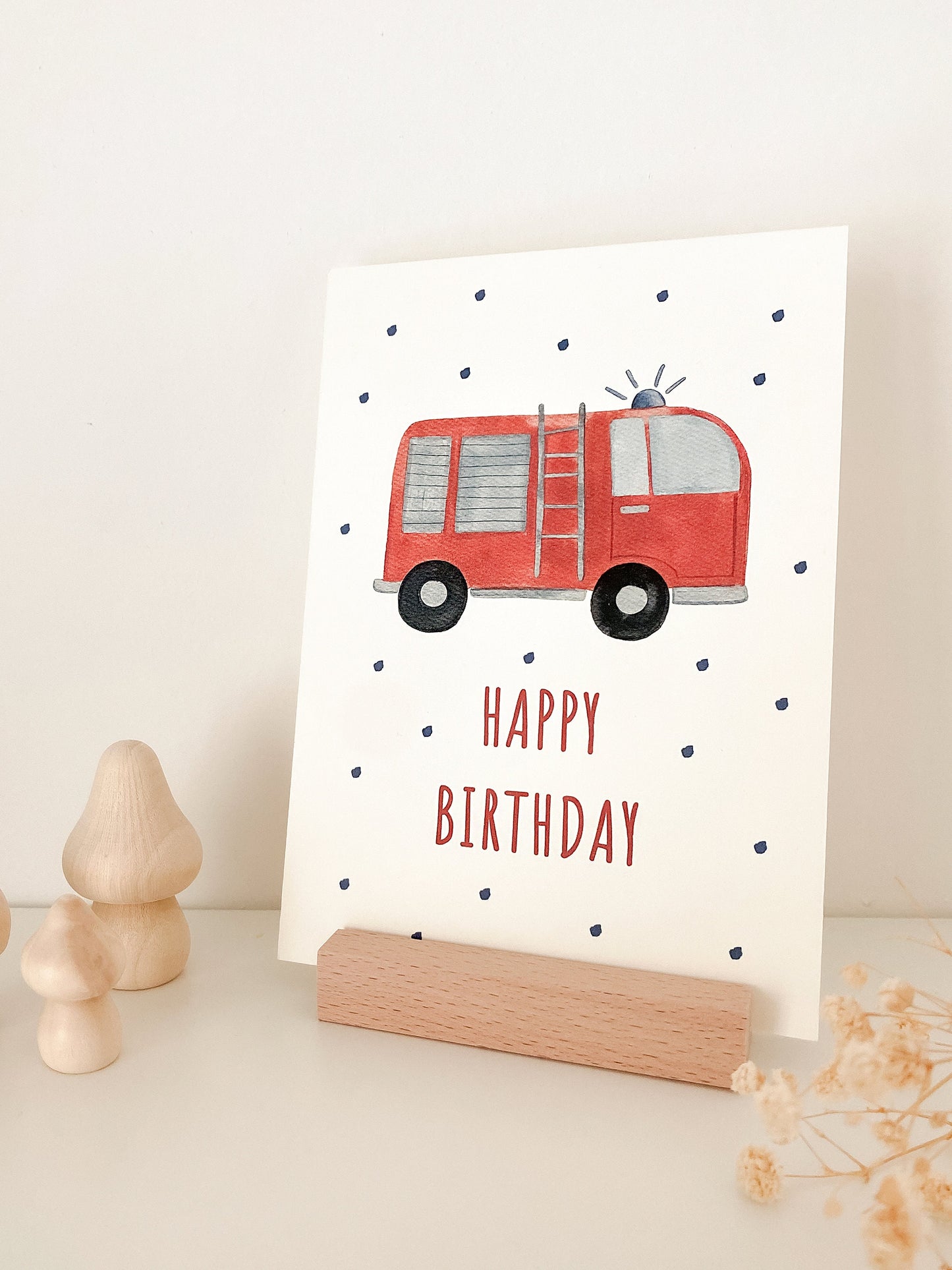 Postkarte Happy Birthday A6 Feuerwehr