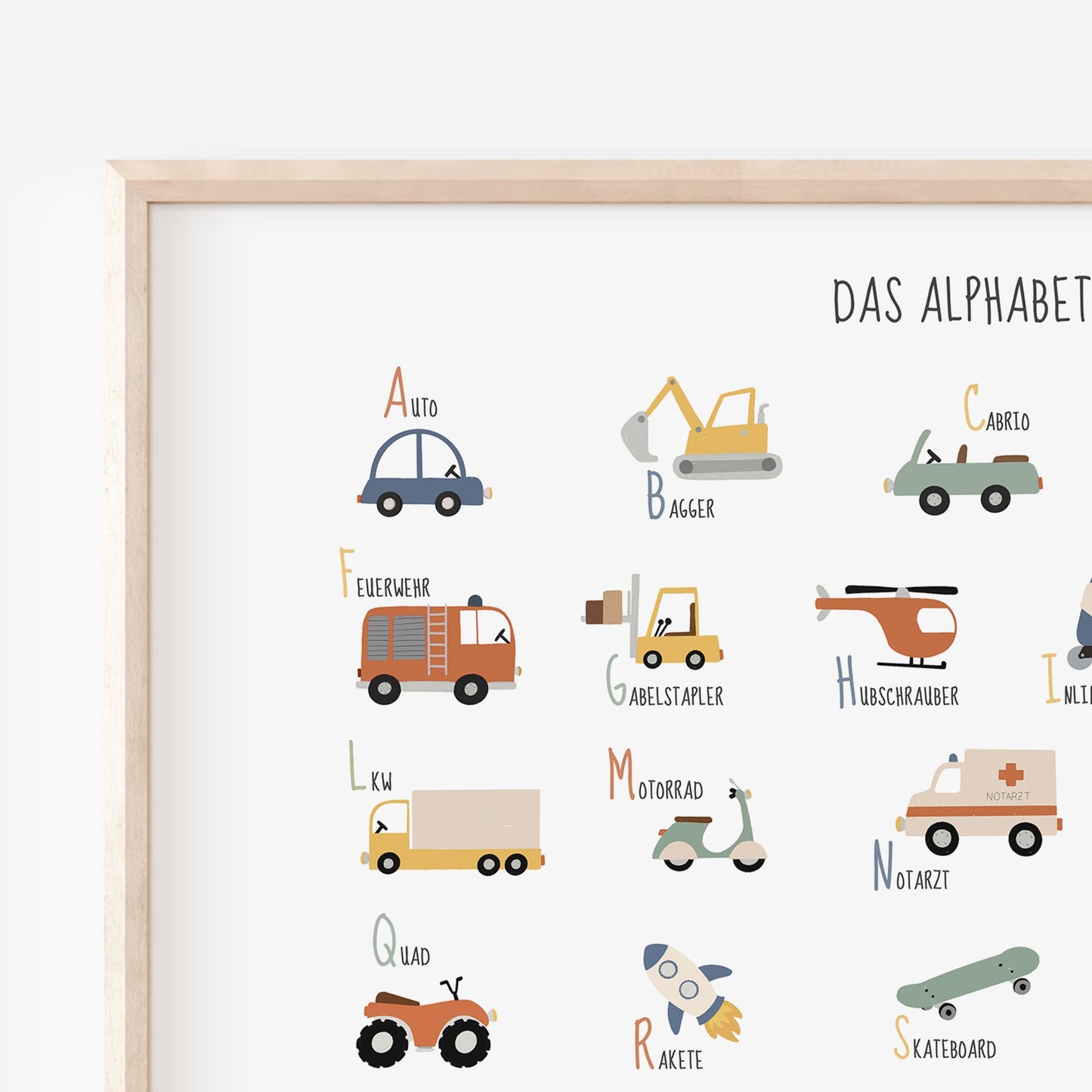 Fahrzeuge ABC Poster