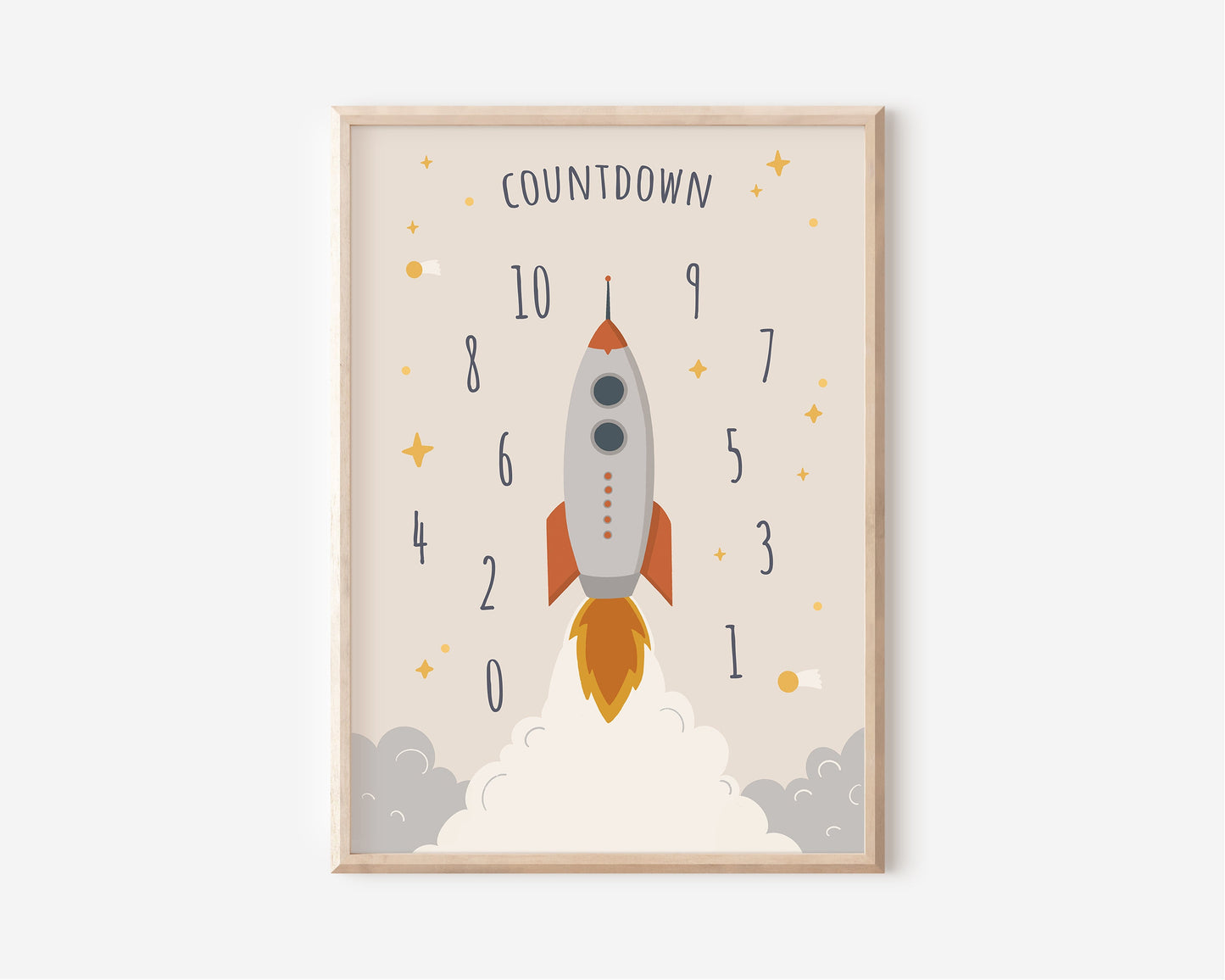 Poster Rakete Countdown