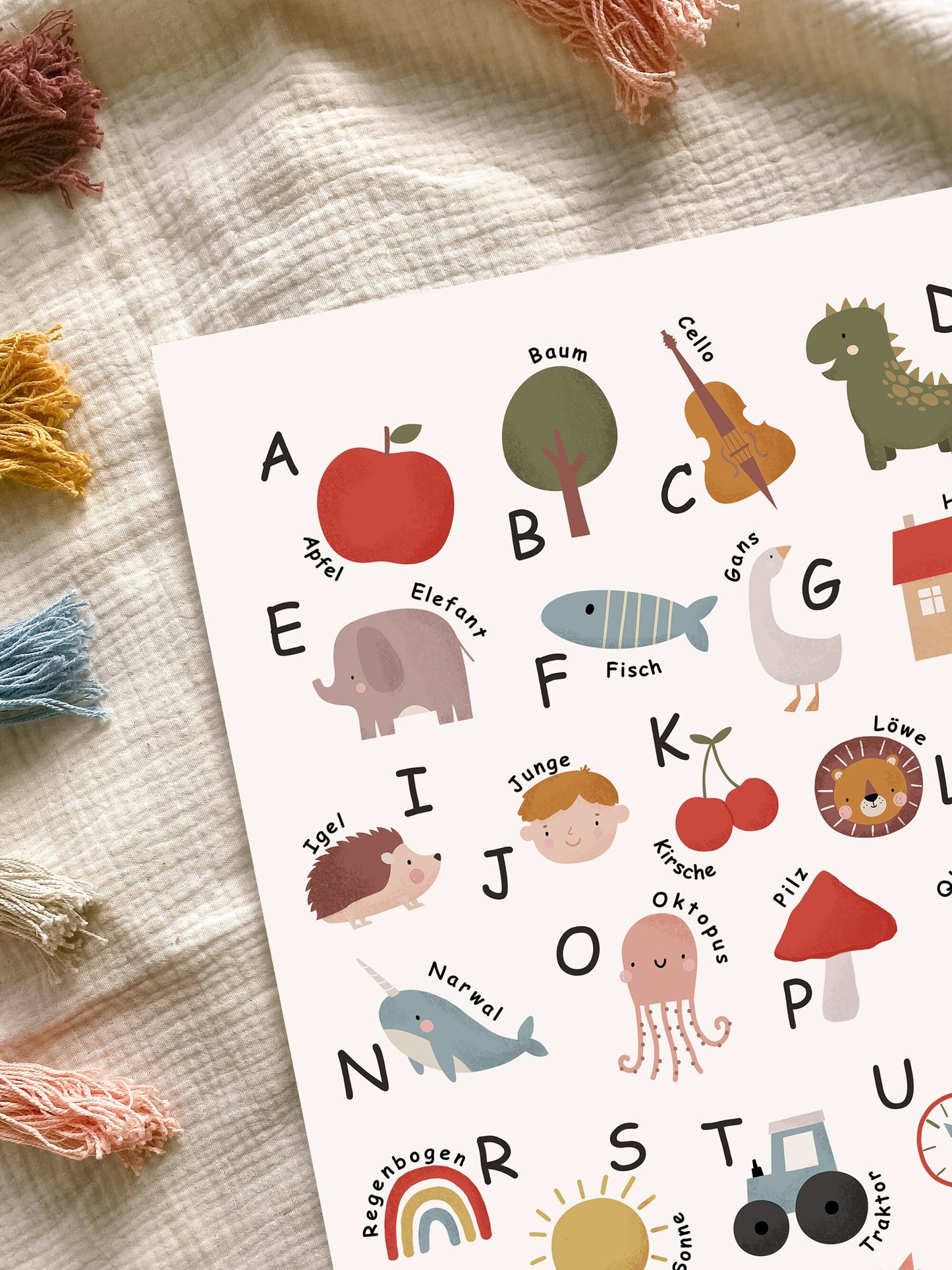 Poster mit dem Alphabet für Kinderzimmer