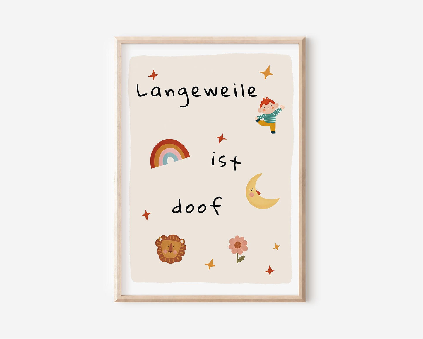 Kinderzimmer Wandposter – „Langeweile ist doof“