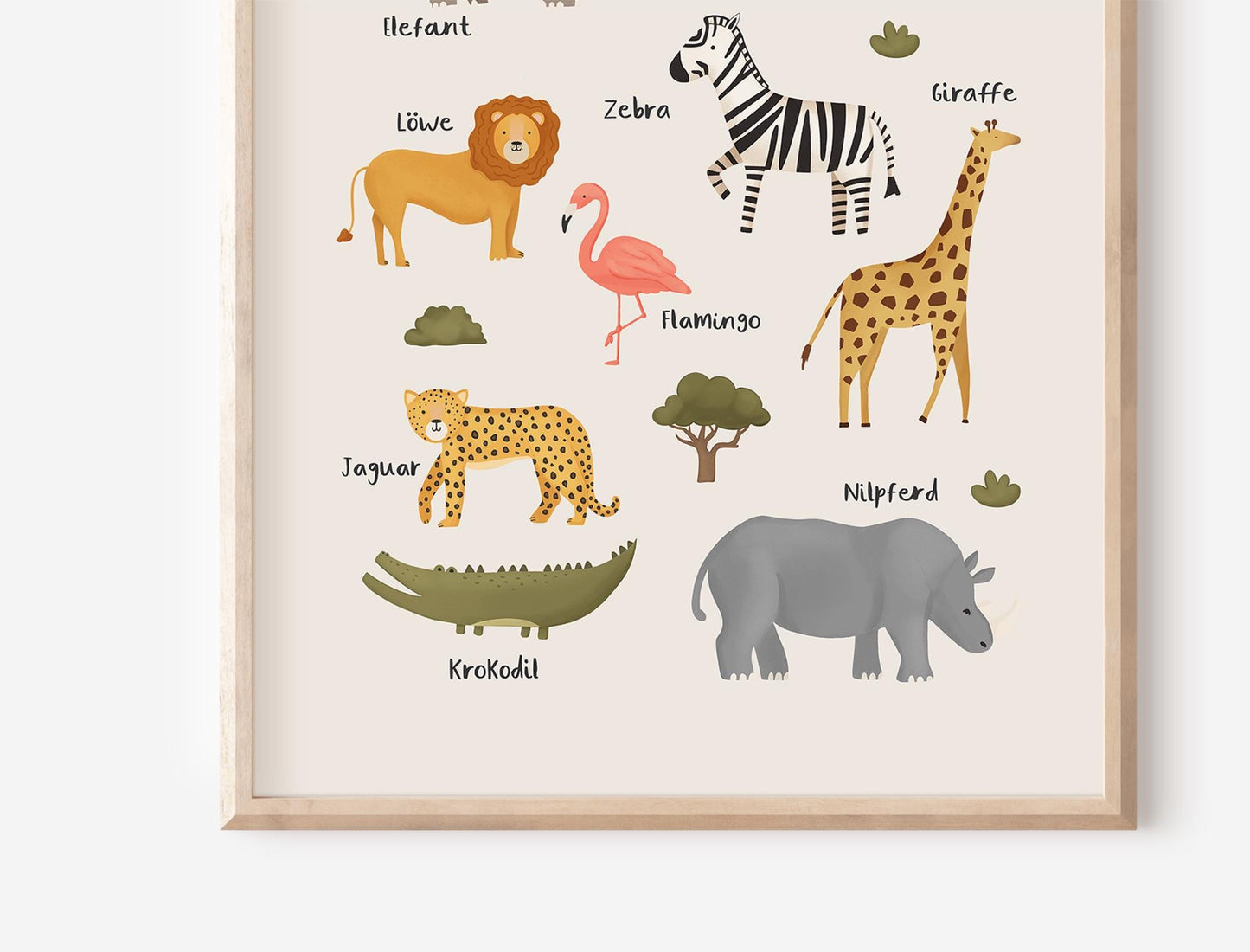 Afrika Tiere Poster Kinder