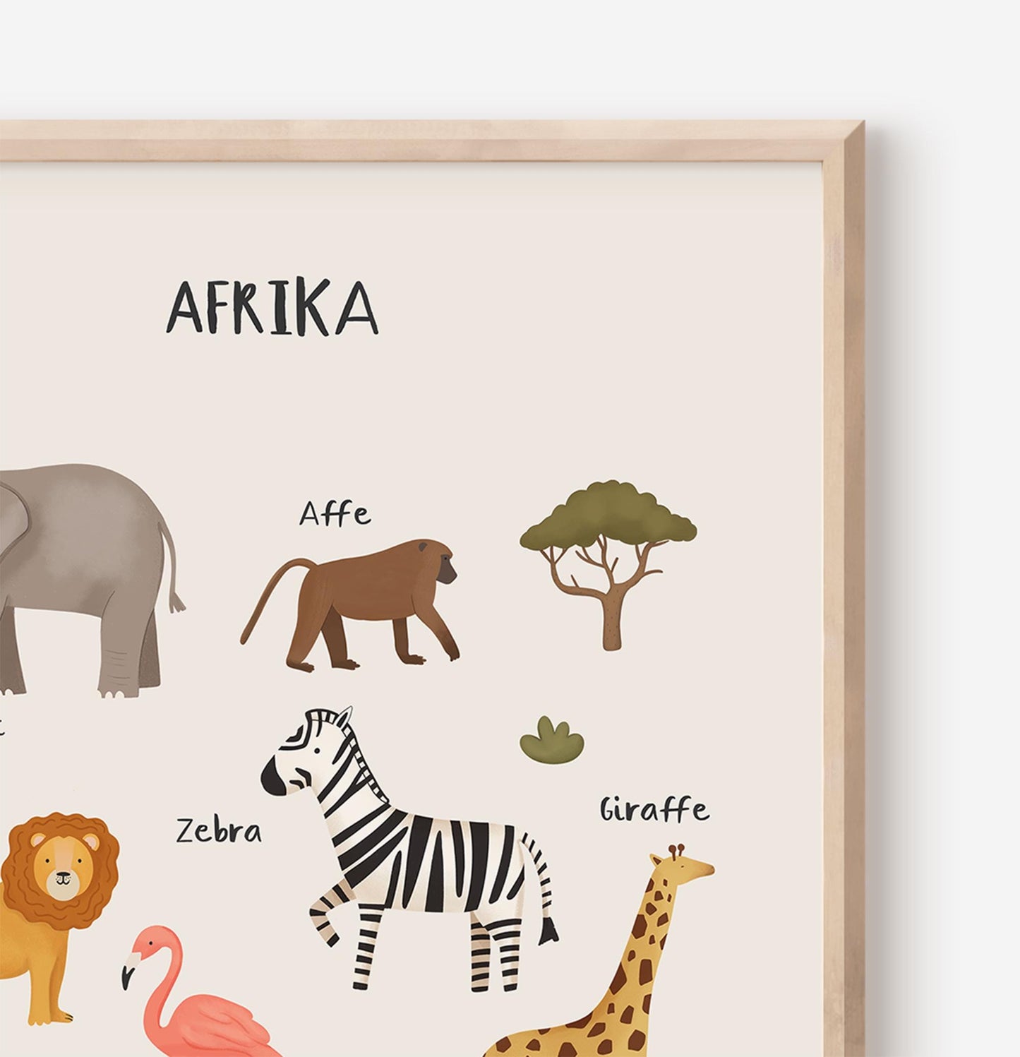 Afrika Tiere Poster Kinder